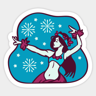 Hawaiian Hula Christmas Sticker